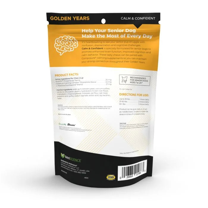 VetriScience® - Golden Years Calm & Confident for Senior Dogs (60 chews, 240g)