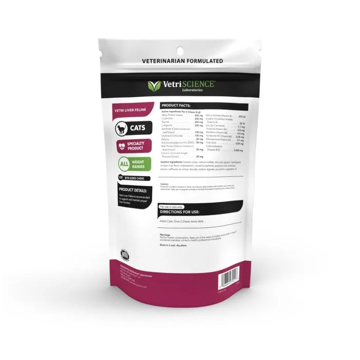 VetriScience® - Vetri Liver Feline Milk Thistle Supplement for Cats (120 Chews)