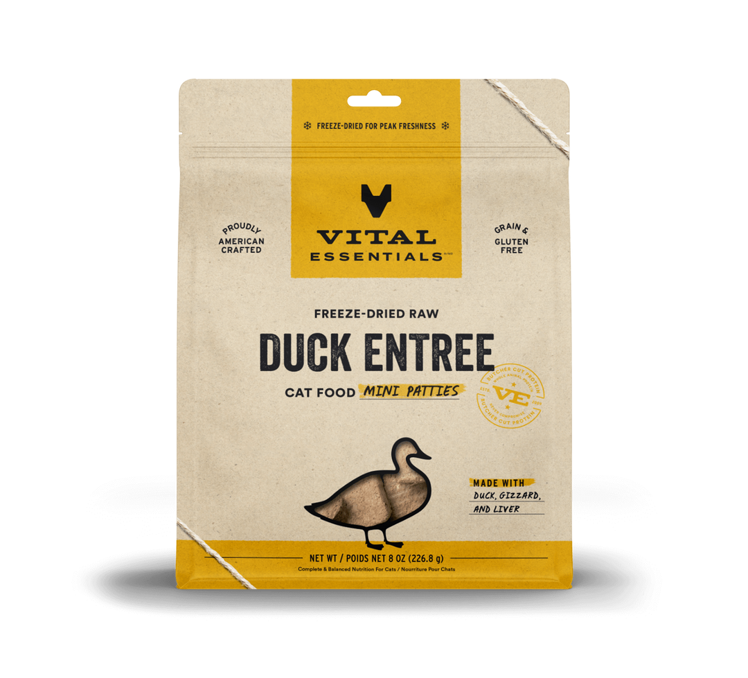 Vital Essentials® Freeze-Dried Raw Duck Entree Cat Food Mini Patties, 8 oz