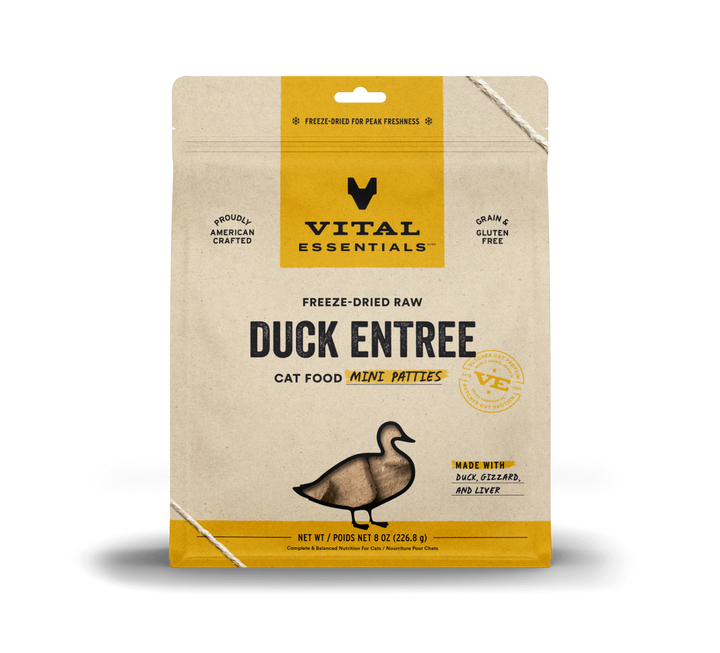 Vital Essentials® Freeze-Dried Raw Duck Entree Cat Food Mini Patties, 8 oz