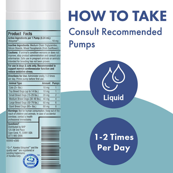 Dr. Mercola | Bark & Whiskers™ Ubiquinol Liquid Pump for Cats & Dogs (43ml)