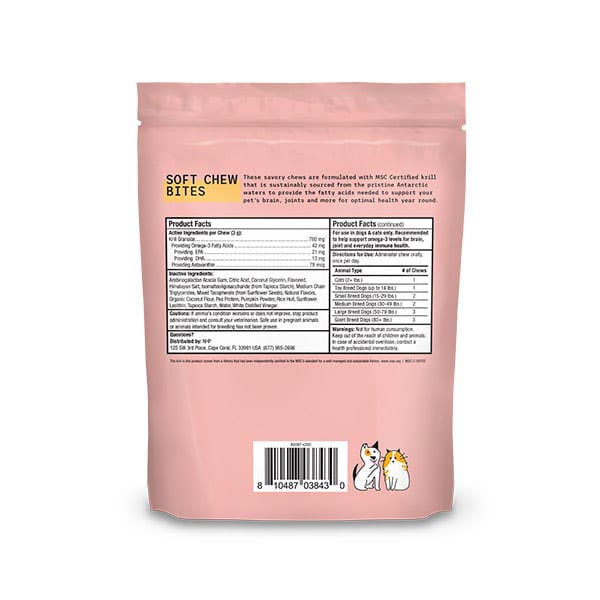 Dr. Mercola | Bark & Whiskers™ Krill Bites for Cats & Dogs (180g, 60 chews)