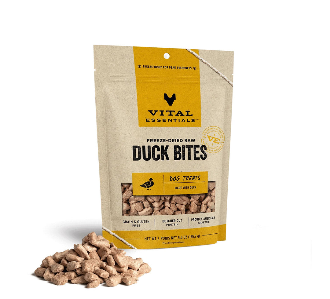 Vital Essentials® Freeze-Dried Duck Bites Dog Treats, 2oz / 5.5oz