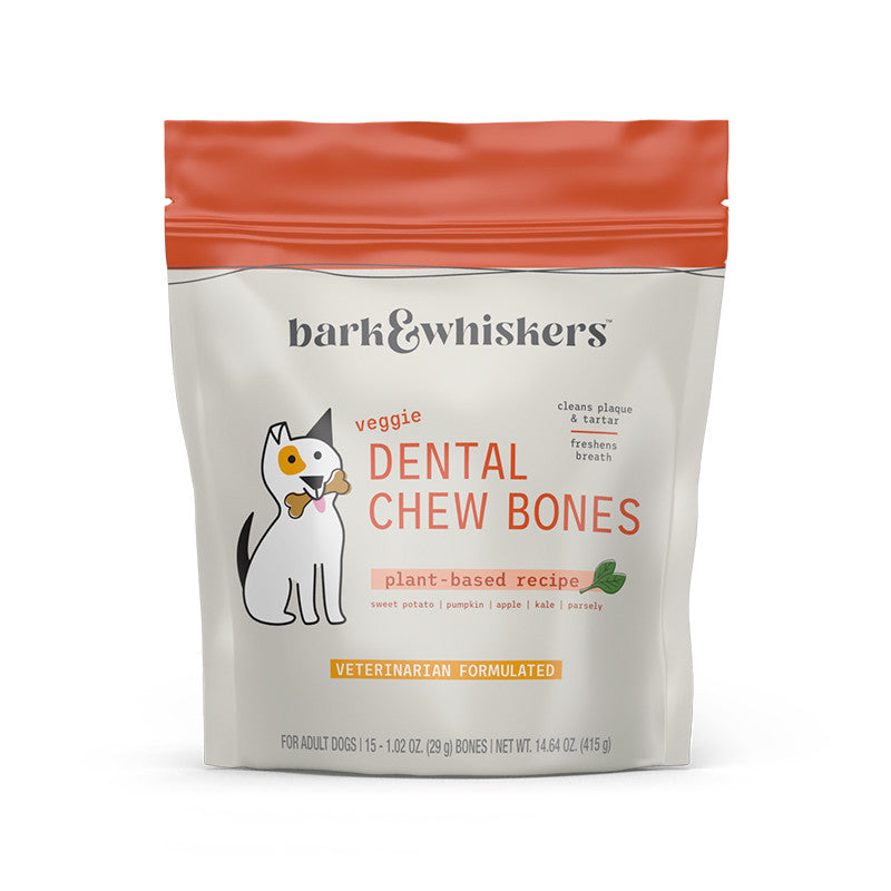 Bark & Whiskers® Veggie Dental Chew Bones (15 chews, 415g)