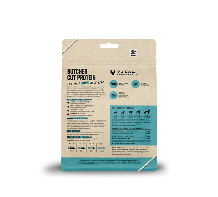 Vital Essentials® Freeze-Dried Raw Beef Entree Dog Food Mini Nibs