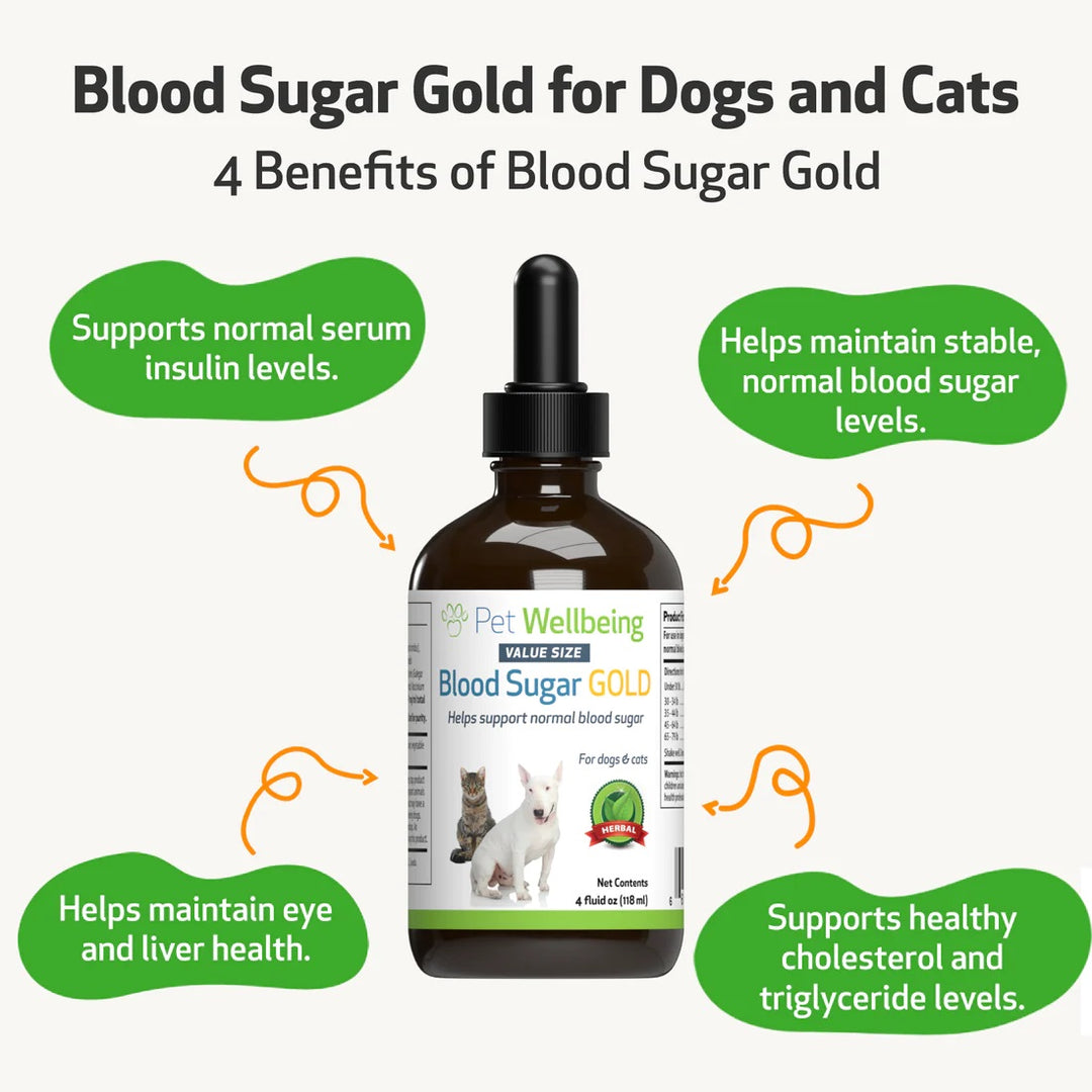 Pet Wellbeing - Blood Sugar Gold - for Dog and Cat Blood Sugar Support