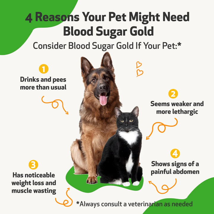 Pet Wellbeing - Blood Sugar Gold - for Dog and Cat Blood Sugar Support