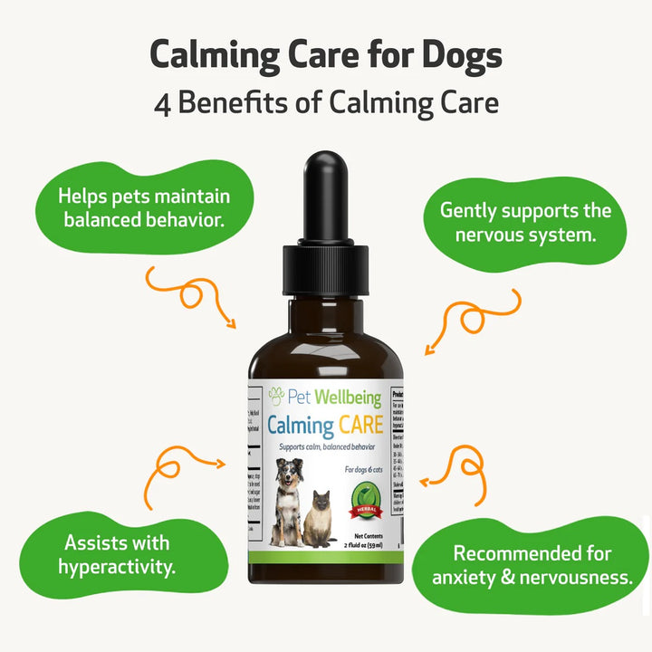 Pet Wellbeing - Calming Care - for Cat & Dog Anxious Behavior (2fl oz / 59ml)