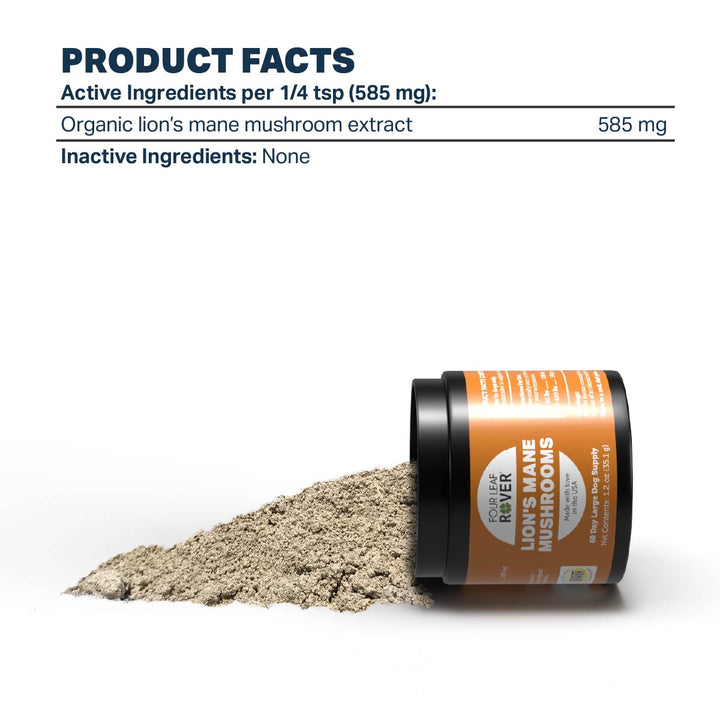Four Leaf Rover Lion's Mane Mushrooms - Organic Mushroom Extract