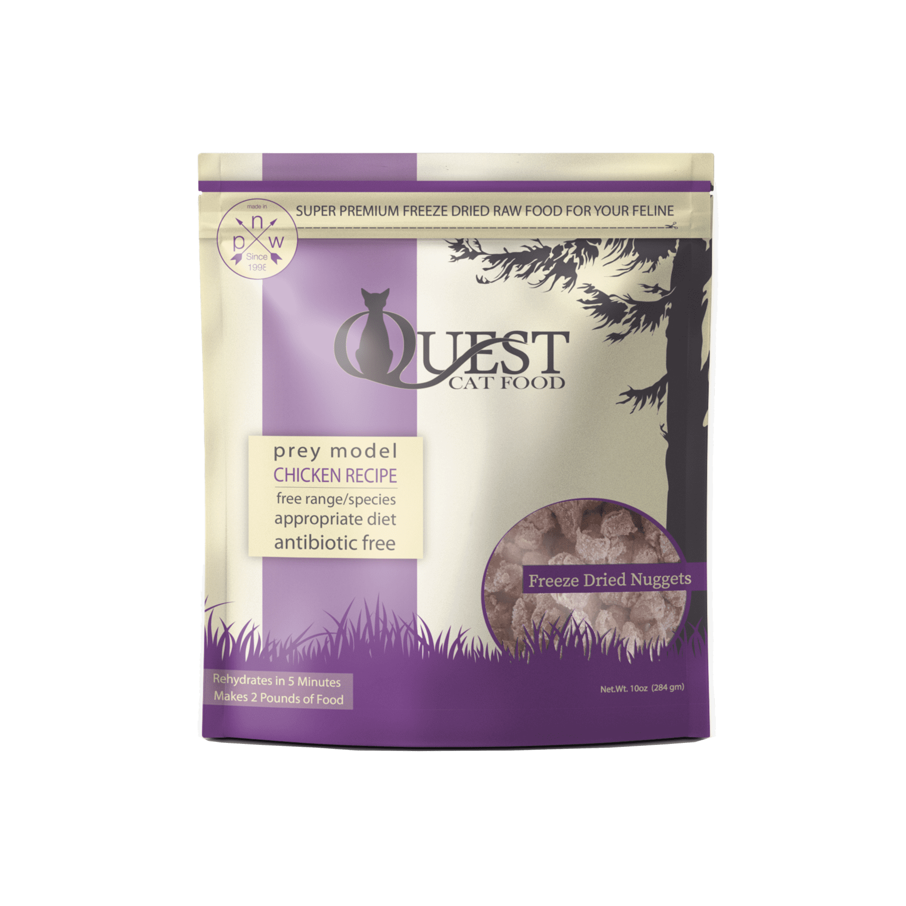 NEW Quest Freeze Dried Raw Cat Food Chicken Prey Model Diet