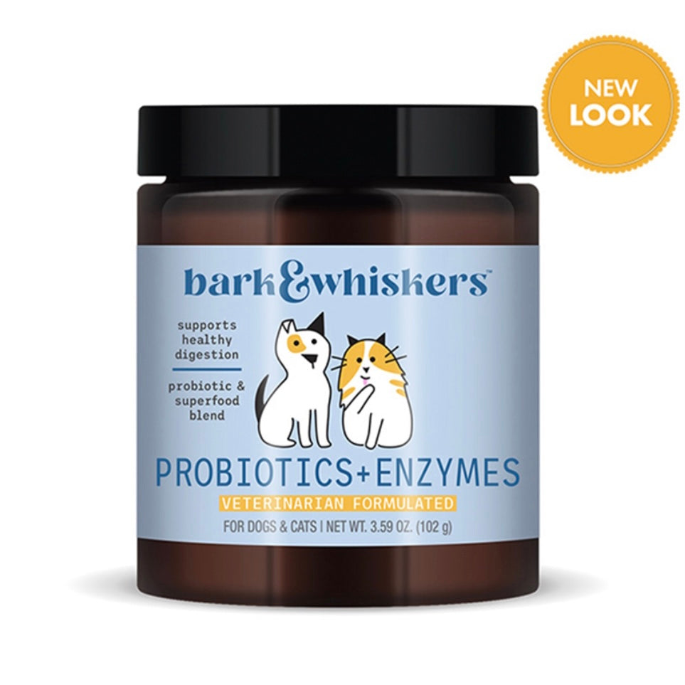 Dr. Mercola | Bark & Whiskers™ Probiotics + Enzymes, previously Whole Food Digestive Probiotic for Cats & Dogs (102g)