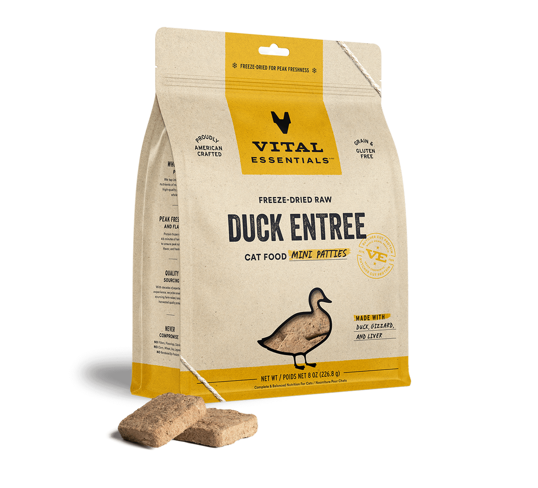 Vital Essentials® Freeze-Dried Raw Duck Entree Cat Food Mini Patties, 8 oz