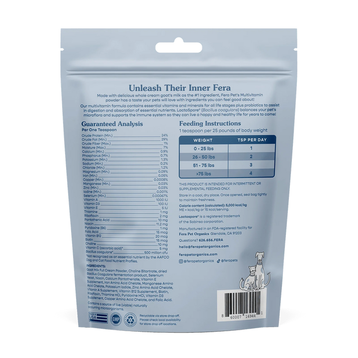 Fera Pet Organics - Multivitamin Goat Milk Topper (180g)