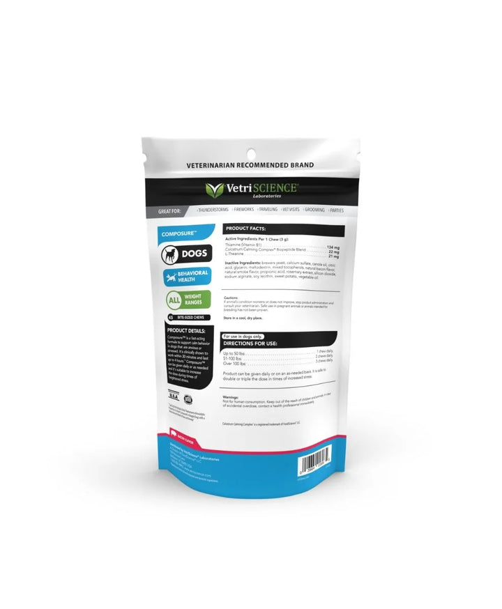 VetriScience® - Composure™ Calming Supplement for Dogs (45 chews, Bacon Flavor)