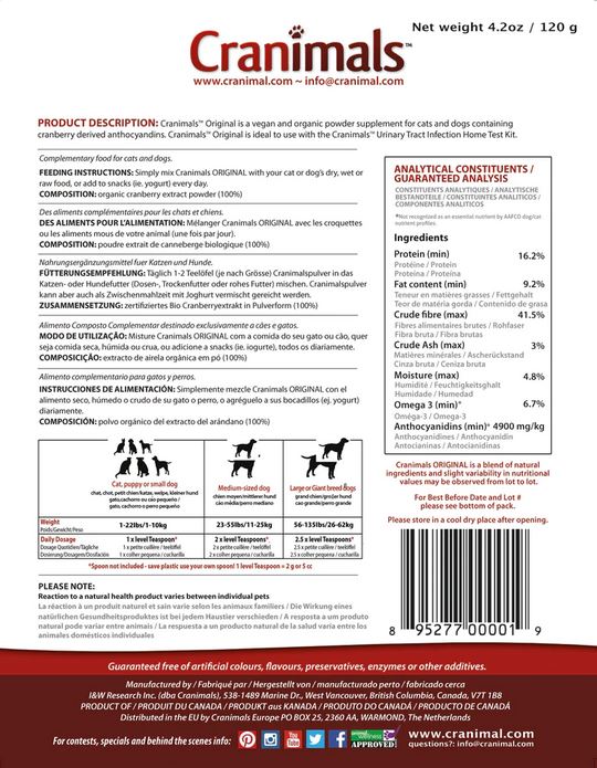 Cranimals™ Original Urinary Tract Pet Supplement (120g / 1.2oz)