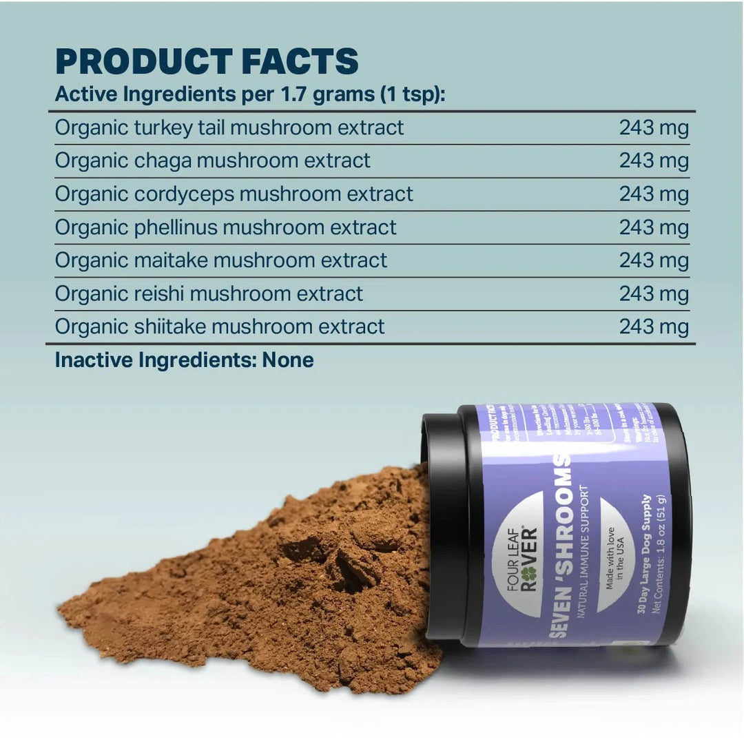Four Leaf Rover IMMUNITY rebrand to SEVEN 'SHROOMS - Organic Mushroom Mix (51g)