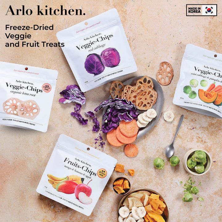 Arlo Kitchen Veggie and Fruit Chips Treats for Dogs (Made in Korea)