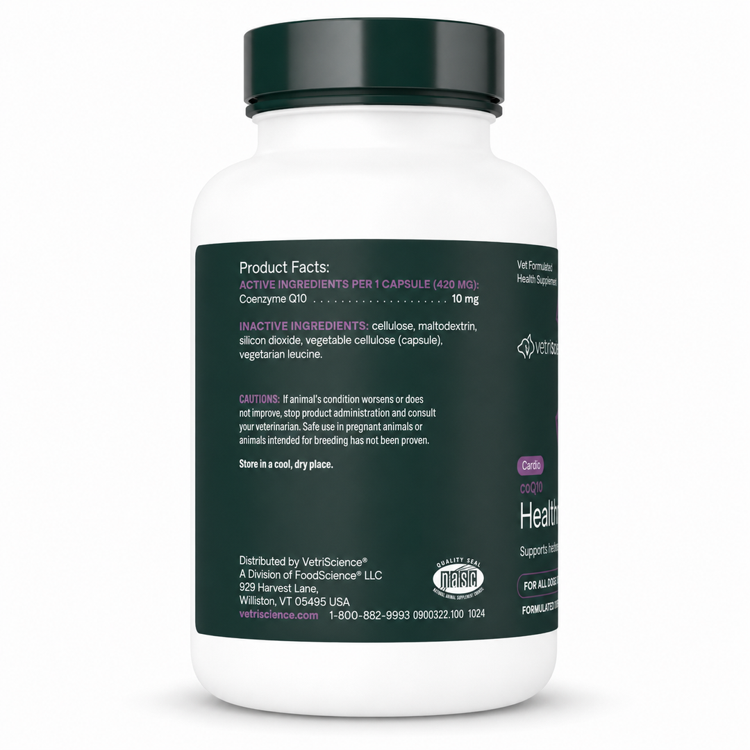 VetriScience CoQ10 Healthy Heart for Dogs & Cats (100 capsules) - formerly known as Coenzyme Q10 (10mg, 100 Capsules)