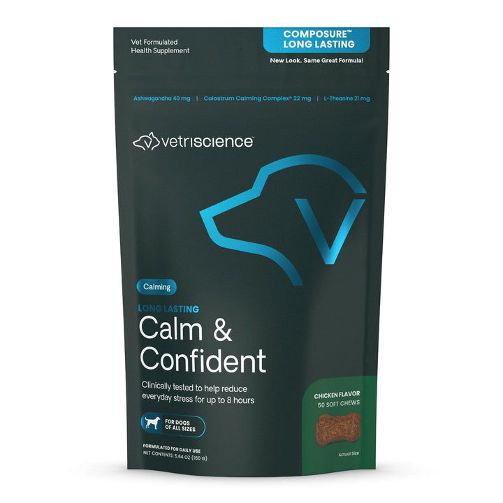 VetriScience® Calm & Confident Long Lasting (formally Composure Long Lasting) Calming Supplement for Dogs (50 chews)