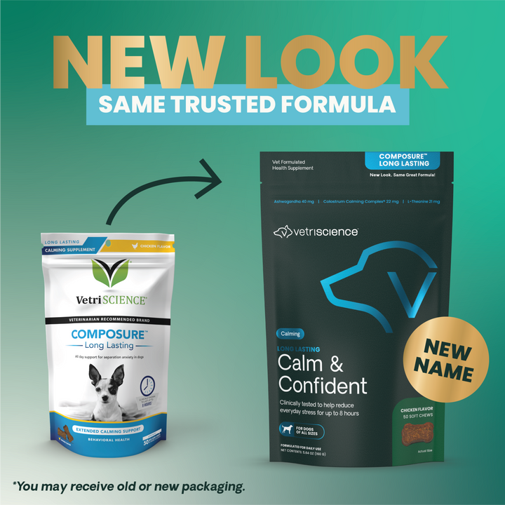 VetriScience® Calm & Confident Long Lasting (formally Composure Long Lasting) Calming Supplement for Dogs (50 chews)