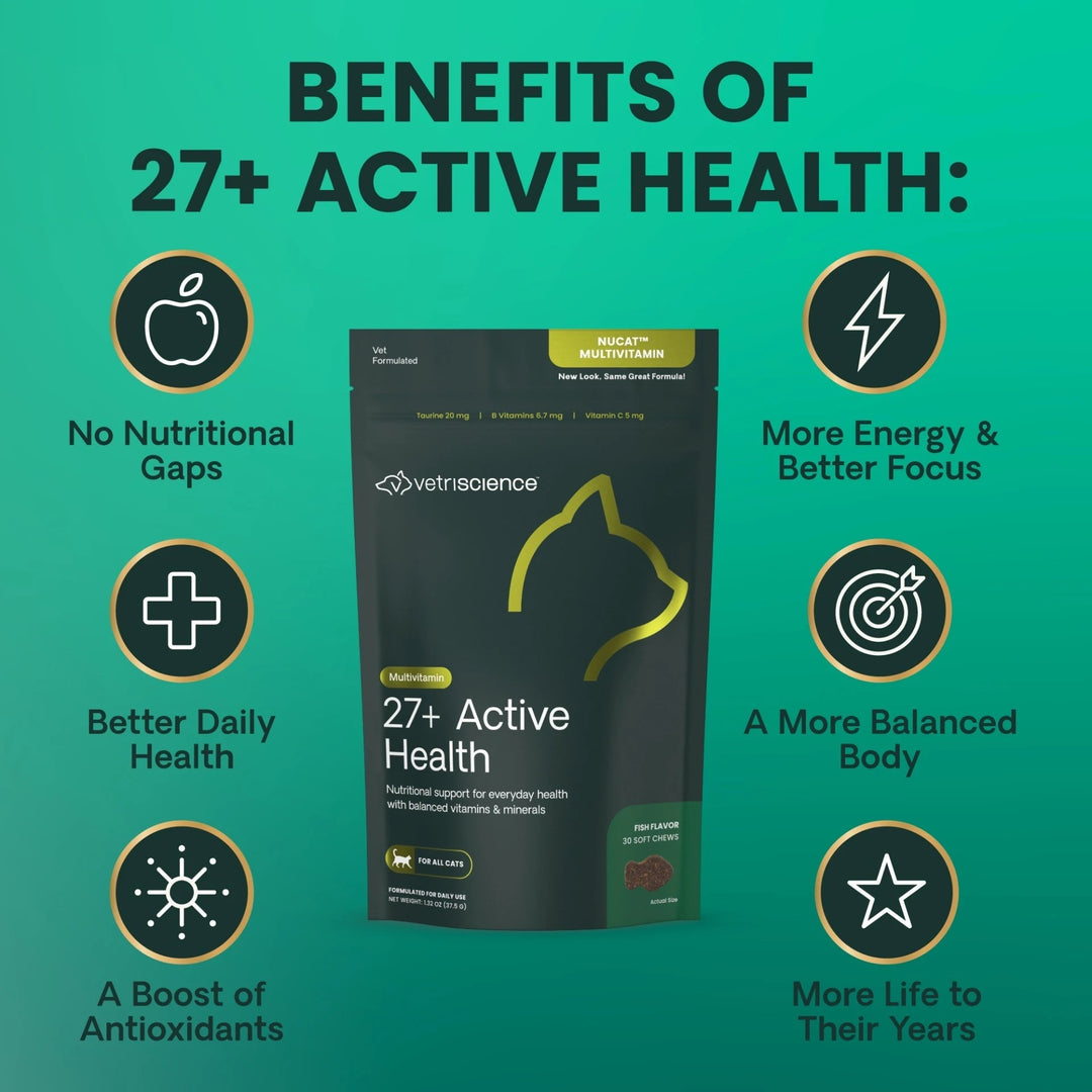 VetriScience 27+ Active Health for Cats (30 chews) - previously Nu Cat™ Multivitamin (30 chews)