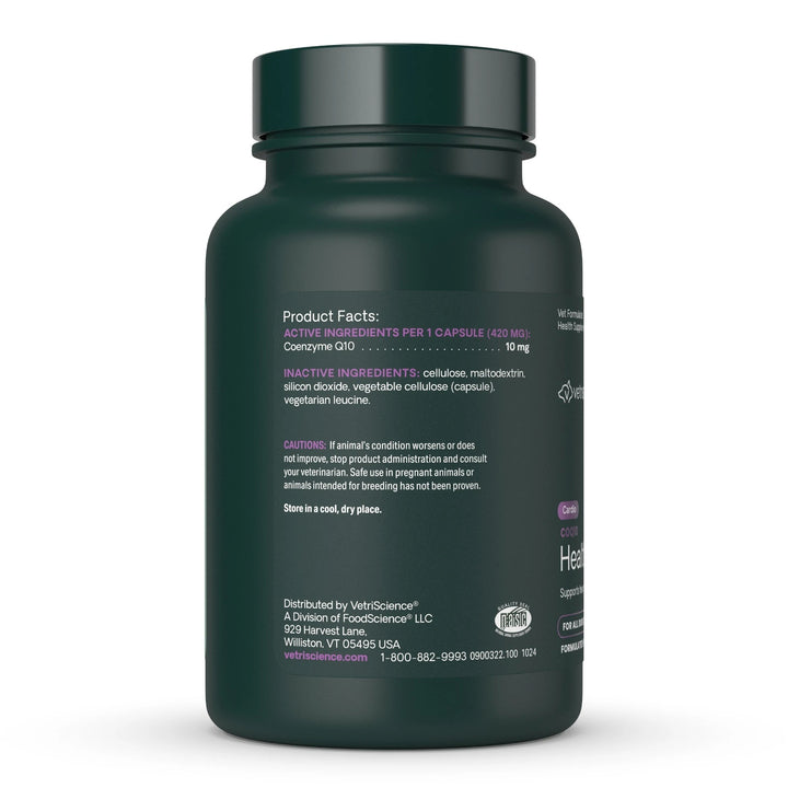 VetriScience CoQ10 Healthy Heart for Dogs & Cats (100 capsules) - formerly known as Coenzyme Q10 (10mg, 100 Capsules)
