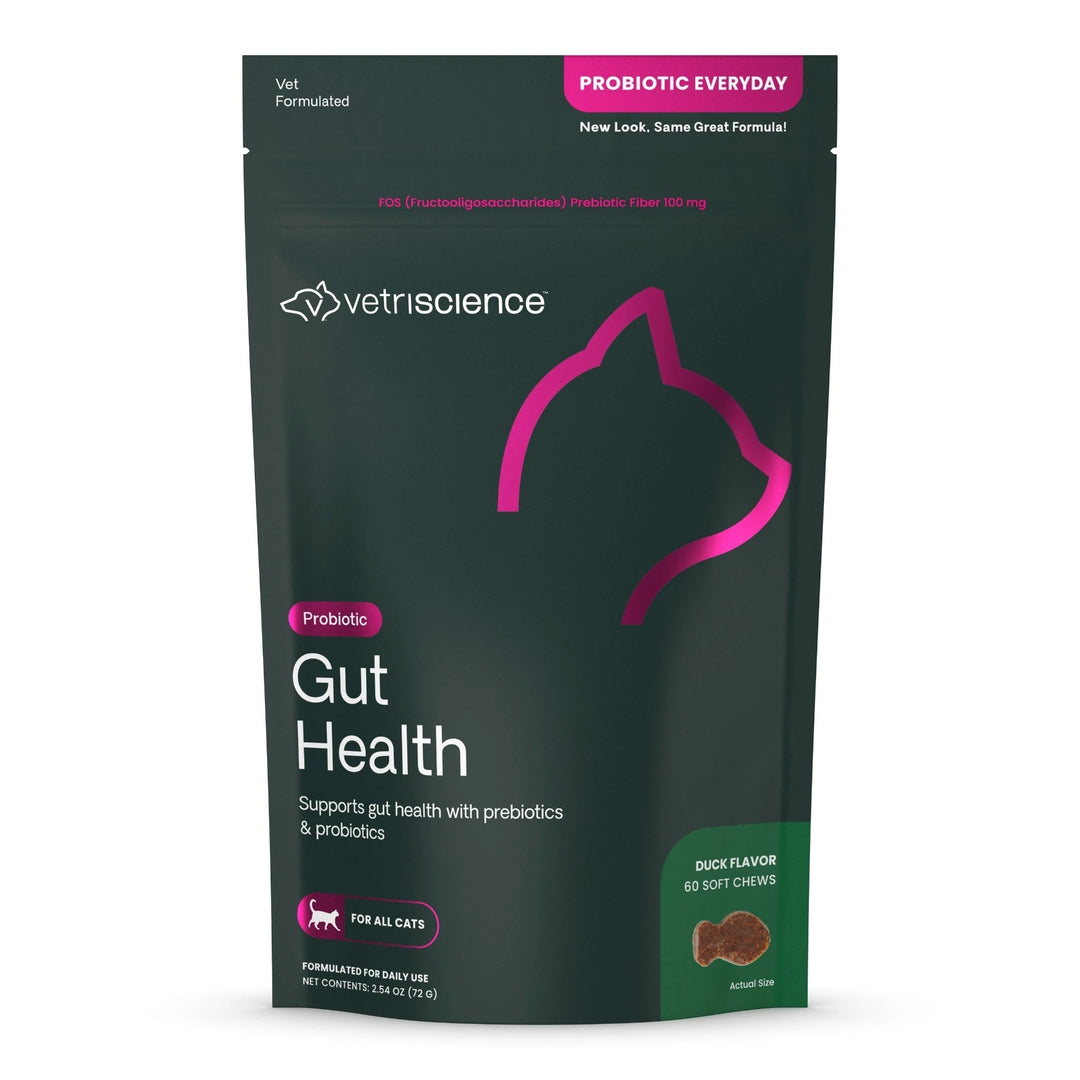 [NEW LOOK!] VetriScience® - Gut Health For Cats (60 chews)  formally known as Probiotic Everyday for Cats