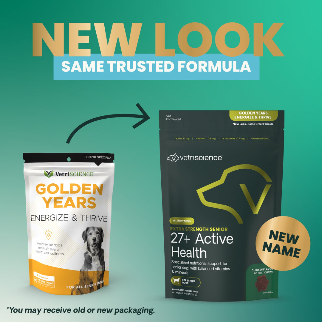 VetriScience Extra Strength Senior 27+ Active Health for Dogs (60 chews) - former known as Golden Years Energize & Thrive Multivitamin