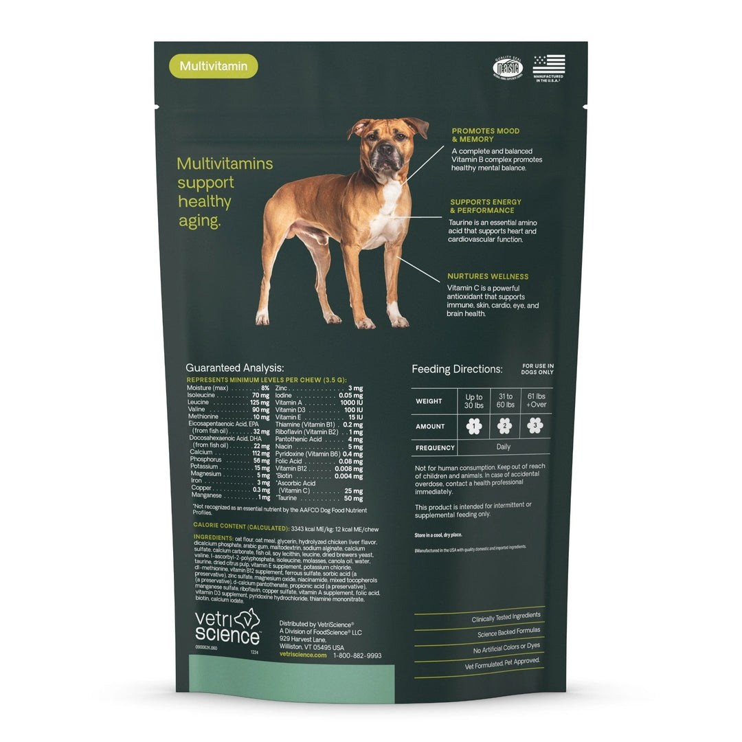 VetriScience Extra Strength Senior 27+ Active Health for Dogs (60 chews) - former known as Golden Years Energize & Thrive Multivitamin