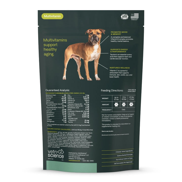 VetriScience Extra Strength Senior 27+ Active Health for Dogs (60 chews) - former known as Golden Years Energize & Thrive Multivitamin