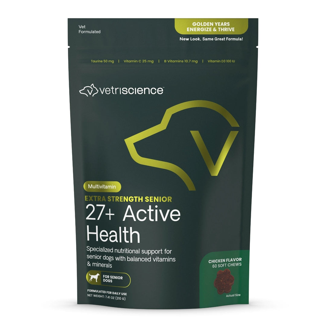 VetriScience Extra Strength Senior 27+ Active Health for Dogs (60 chews) - former known as Golden Years Energize & Thrive Multivitamin