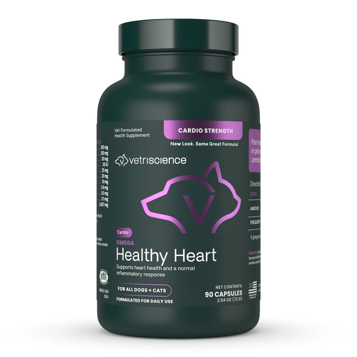 VetriScience ® Omega Healthy Heart for Dogs & Cats  (90 capsules) - previously known as Cardio Strength ™ Heart Supplement for Dogs & Cats