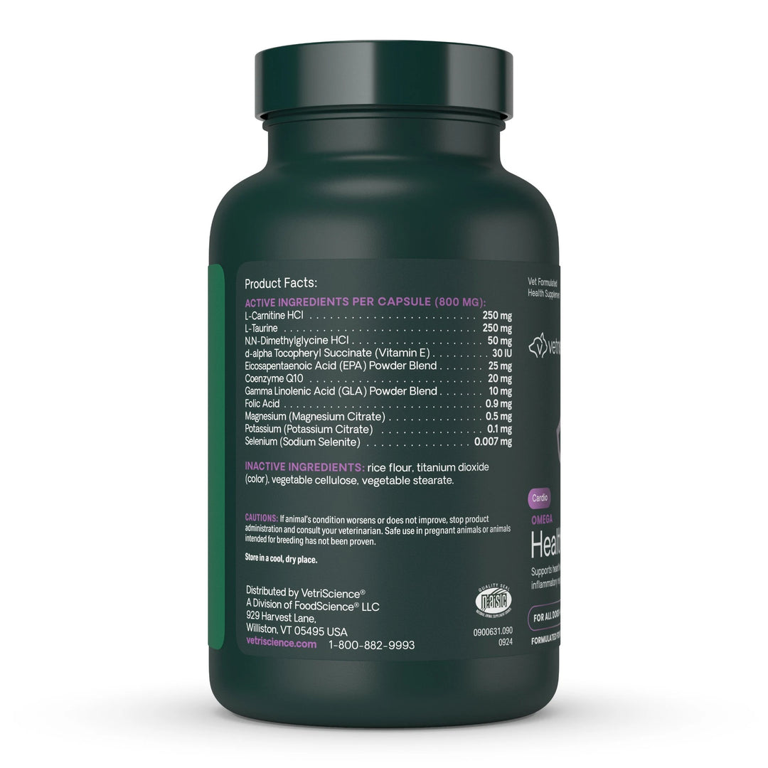VetriScience ® Omega Healthy Heart for Dogs & Cats  (90 capsules) - previously known as Cardio Strength ™ Heart Supplement for Dogs & Cats