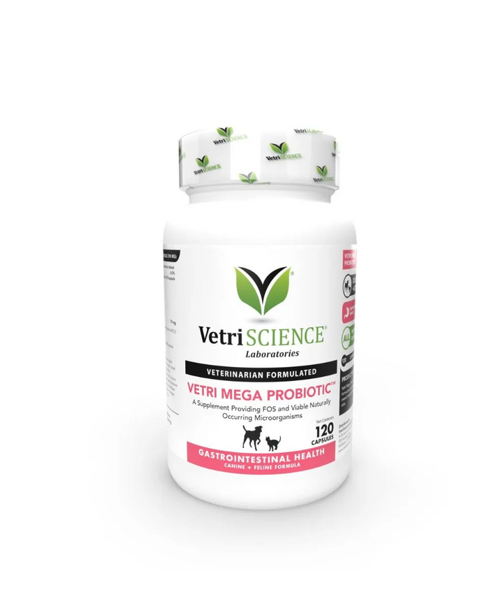 VetriScience® - Vetri Mega Probiotic Digestive Supplement for Dogs & Cats (120 Capsules)