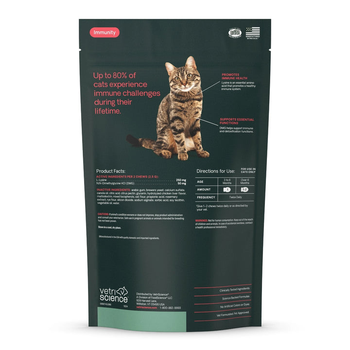 VetriScience - Lysine Immunity Health for Cats (90 chews) - supports immune and respiratory health