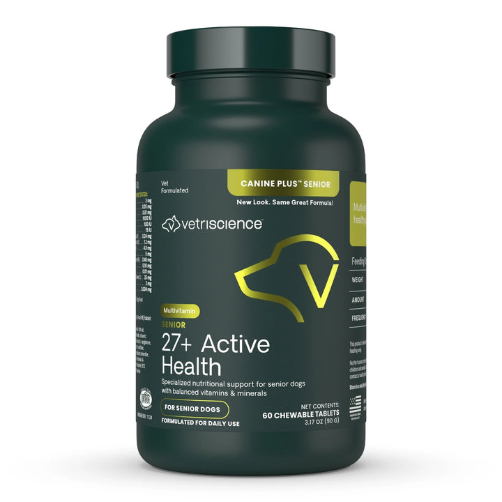 VetriScience SENIOR 27+ Active Health Chewable Tablets for Dog (60 tablets), formally Canine Plus Senior Multivitamins
