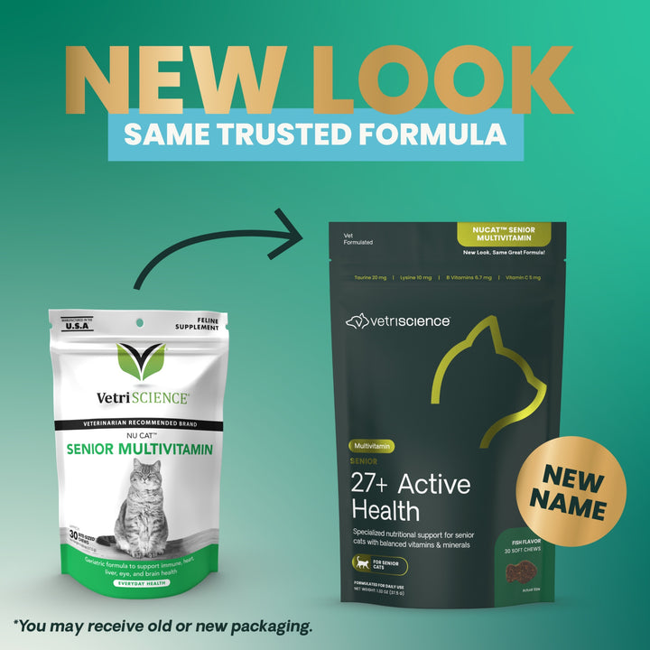 VetriScience SENIOR 27+ Active Health for Cats (30 chews) formally Nu Cat Senior Multivitamin