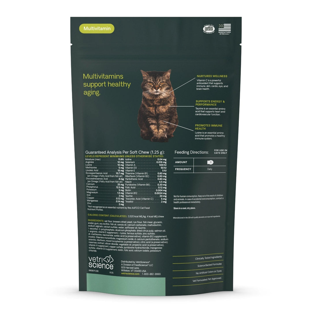 VetriScience SENIOR 27+ Active Health for Cats (30 chews) formally Nu Cat Senior Multivitamin