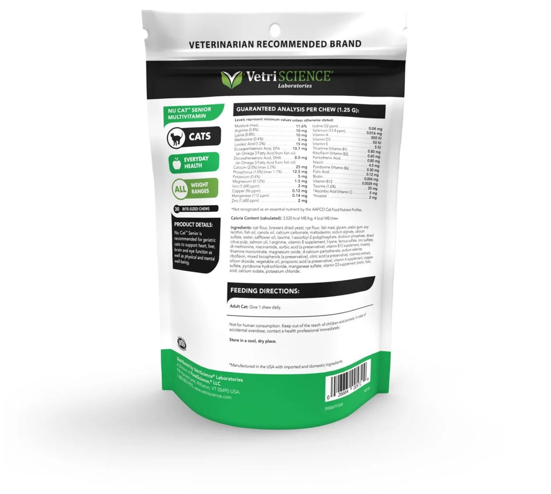 VetriScience® - Nu Cat™ Senior Multivitamin (30 chews)