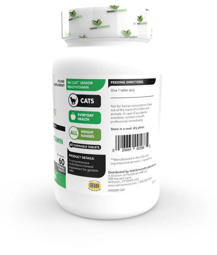 VetriScience® - Nu Cat™ Senior Multivitamin for Cats (60 chewable tablets)