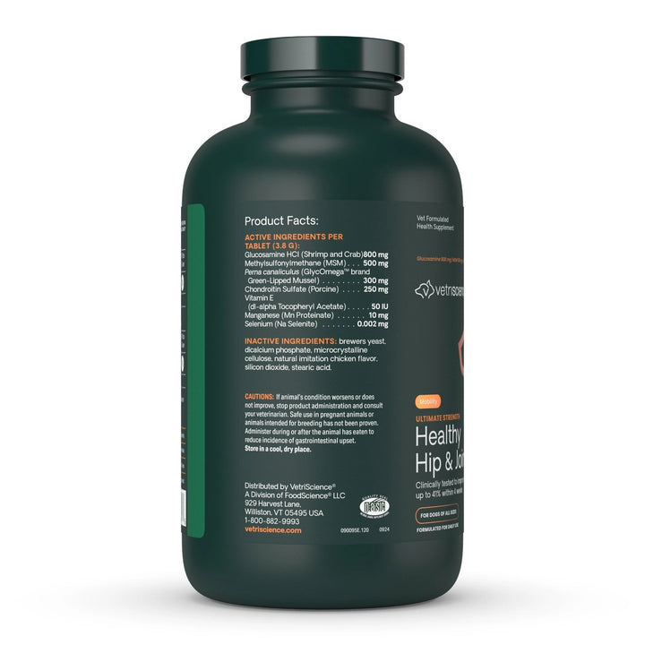 VetriScience® - Ultimate Strength Healthy Hip & Joint Chewable Tablets for Dogs