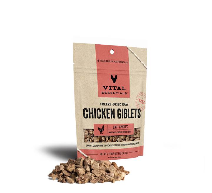 Vital Essentials® Freeze-Dried Chicken Giblets Cat Treats, 1 oz