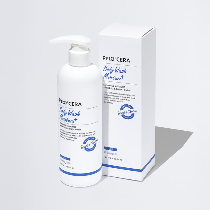 PetO'CERA Body Wash Moisture Plus 500ml  -advanced hydrating body wash with PSF + AIR21 for dry, sensitive skin