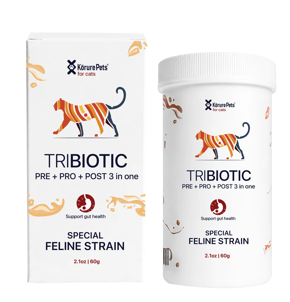 Korure Pets Cat Tribiotic 60g | Prebiotic + Probiotic + Postbiotic | Special Feline & Cougar Strains