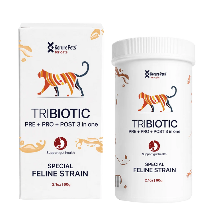 Korure Pets Cat Tribiotic 60g | Prebiotic + Probiotic + Postbiotic | Special Feline & Cougar Strains