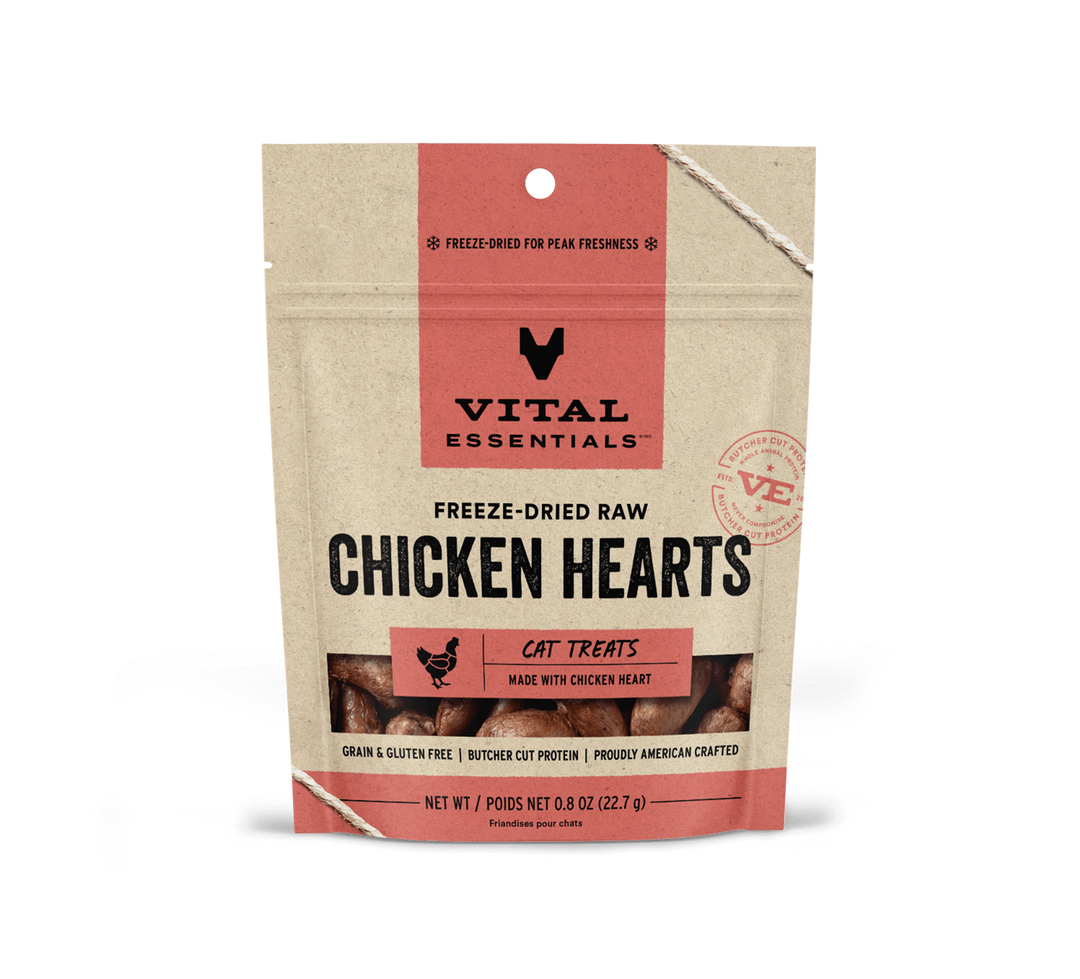 Vital Essentials® Freeze-Dried Chicken Hearts Cat Treats, 0.8 oz