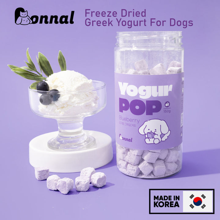 Onnal Yogur Pop - Freeze Dried Greek Yogurt Bites 150g (3 Flavors - Plain, Blueberry, Strawberry) Made in Korea