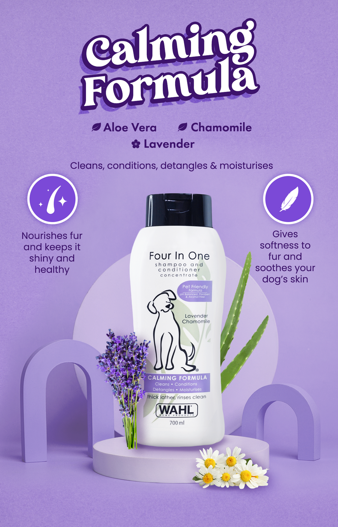 Wahl Dog Shampoo, Gentle Plant Based, Lasting Scent (700ml)