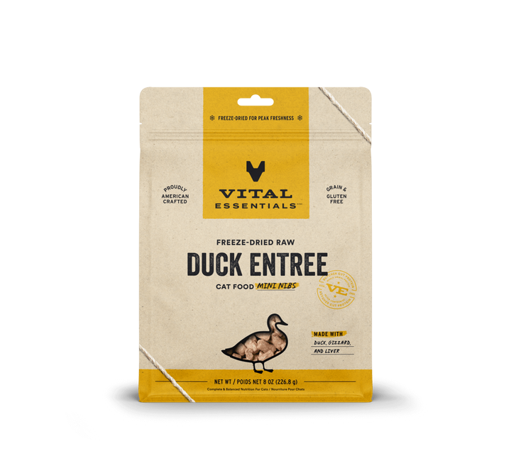 Vital Essentials® Freeze-Dried Raw Duck Entree Cat Food Mini Nibs, 8 oz