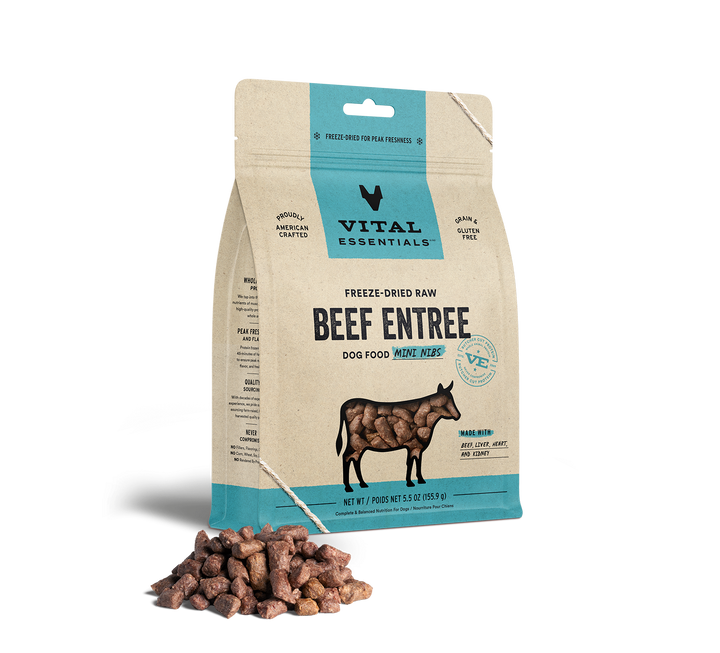 Vital Essentials® Freeze-Dried Raw Beef Entree Dog Food Mini Nibs, 5.5 oz